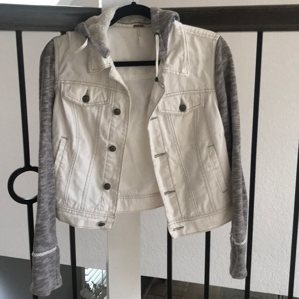 Free people white jean jacket